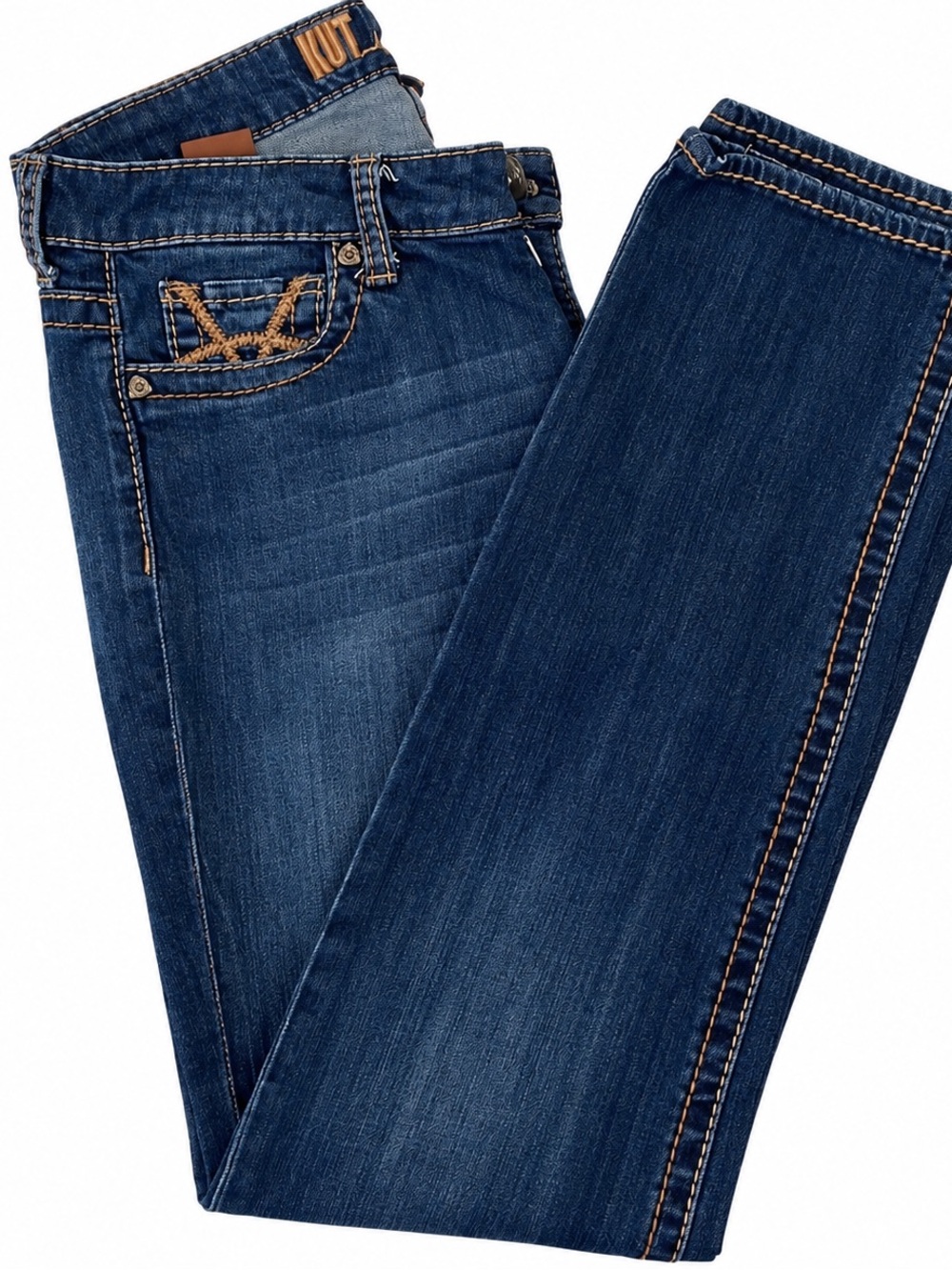 Kut from the Kloth Dark Indigo Skinny Jeans with Contrast Stitching
